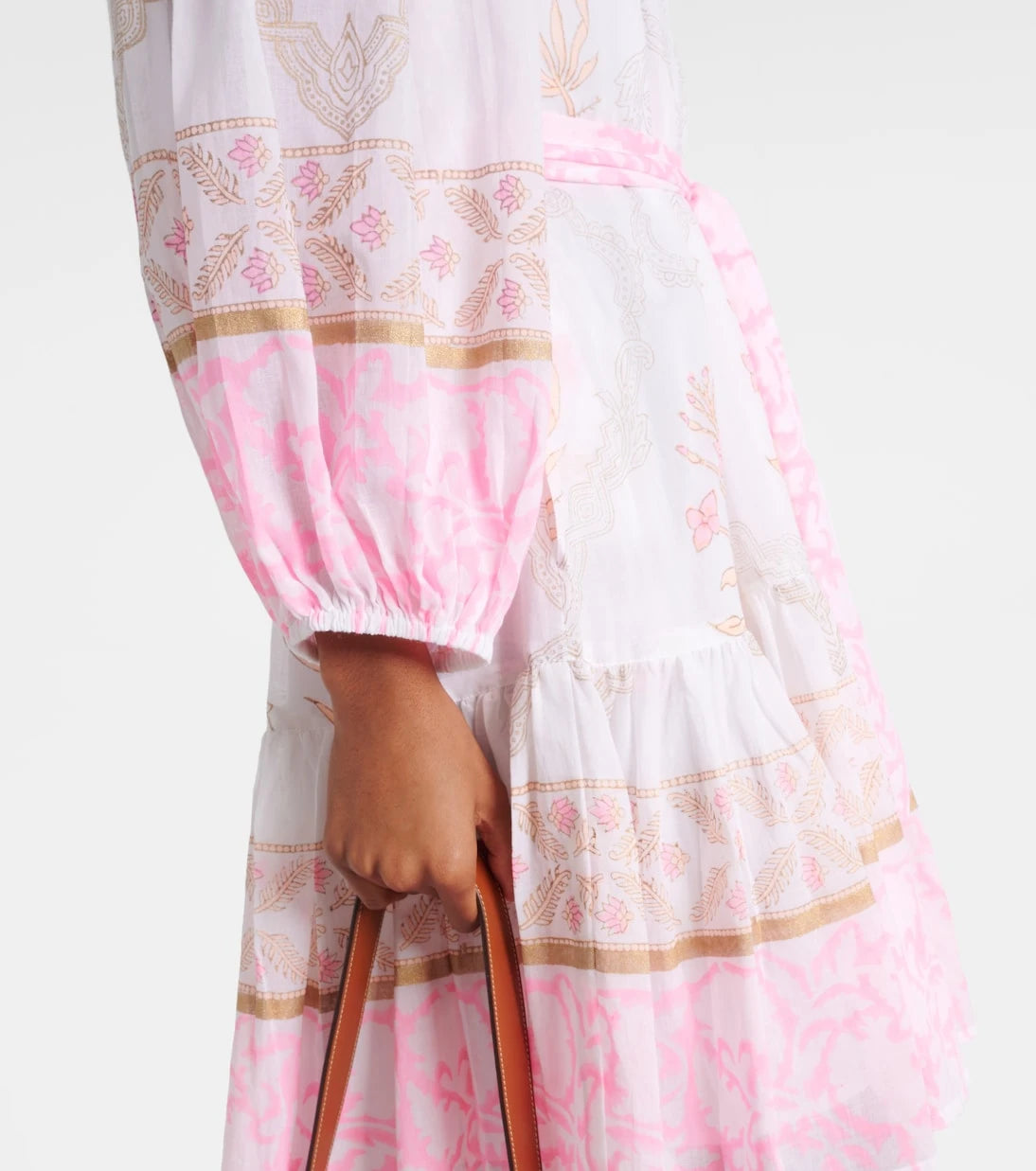 Juliet Dunn - Printed off-shoulder cotton minidress