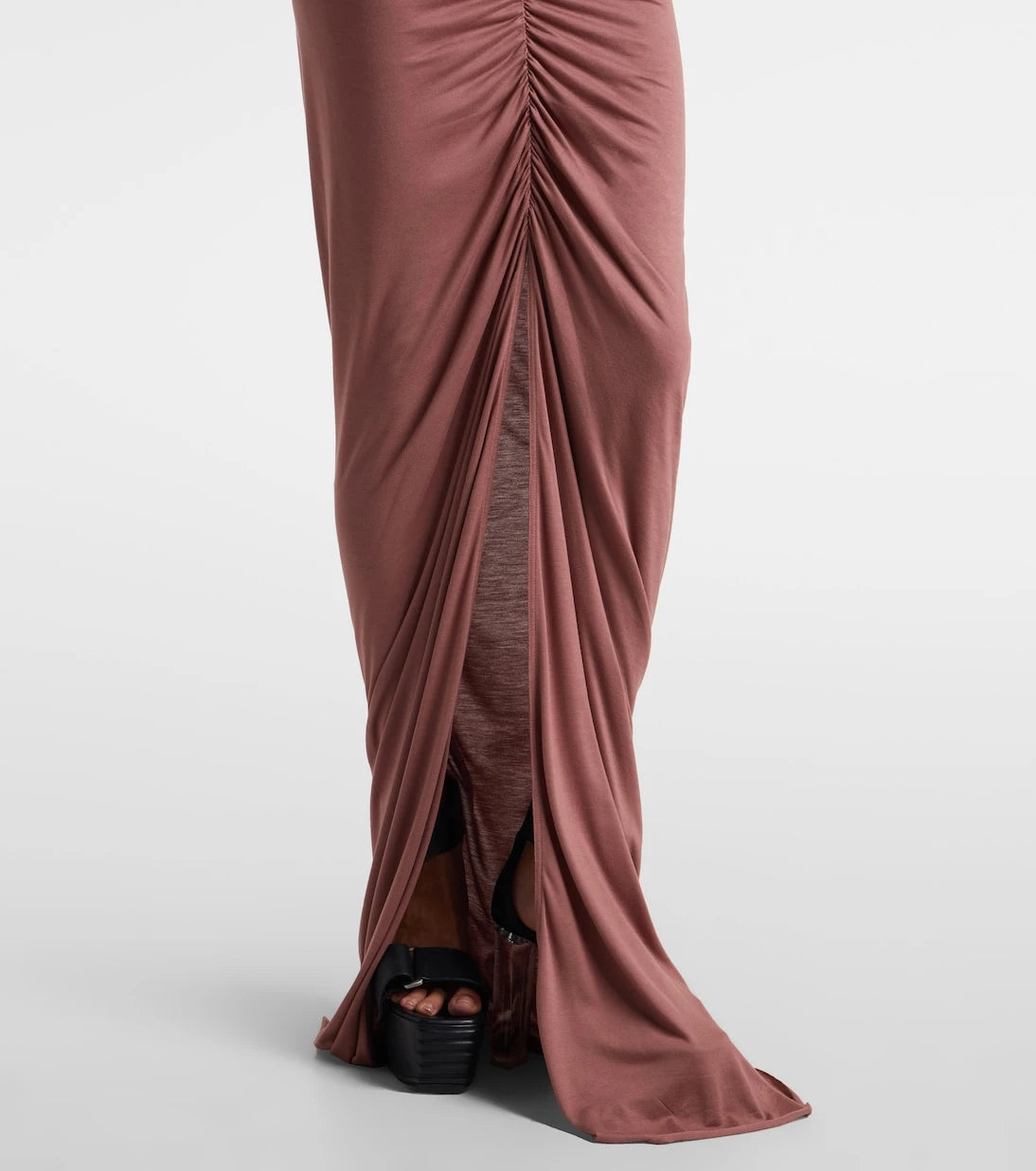 Rick Owens - Poppy LS ruched jersey maxi skirt