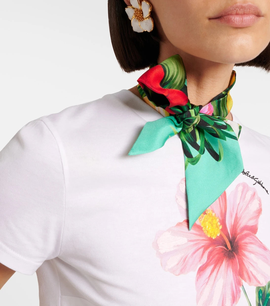 Dolce&Gabbana - Floral silk twill scarf