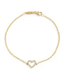Yellow Gold and Diamond Open Heart Bracelet