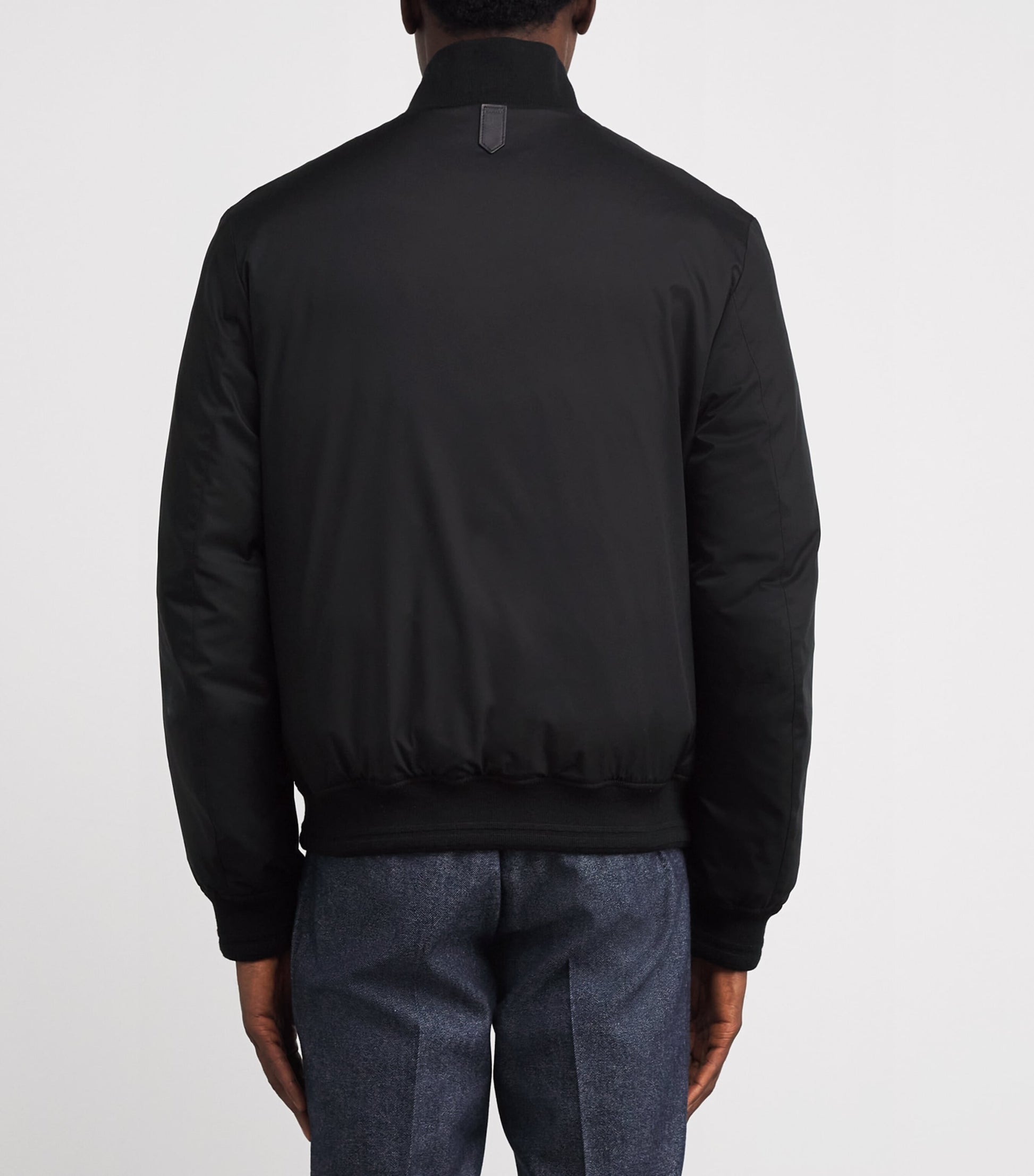 Canali Black Down Bomber Jacket