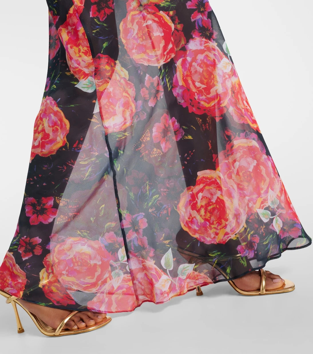 Bananhot - Floral chiffon beach cover-up