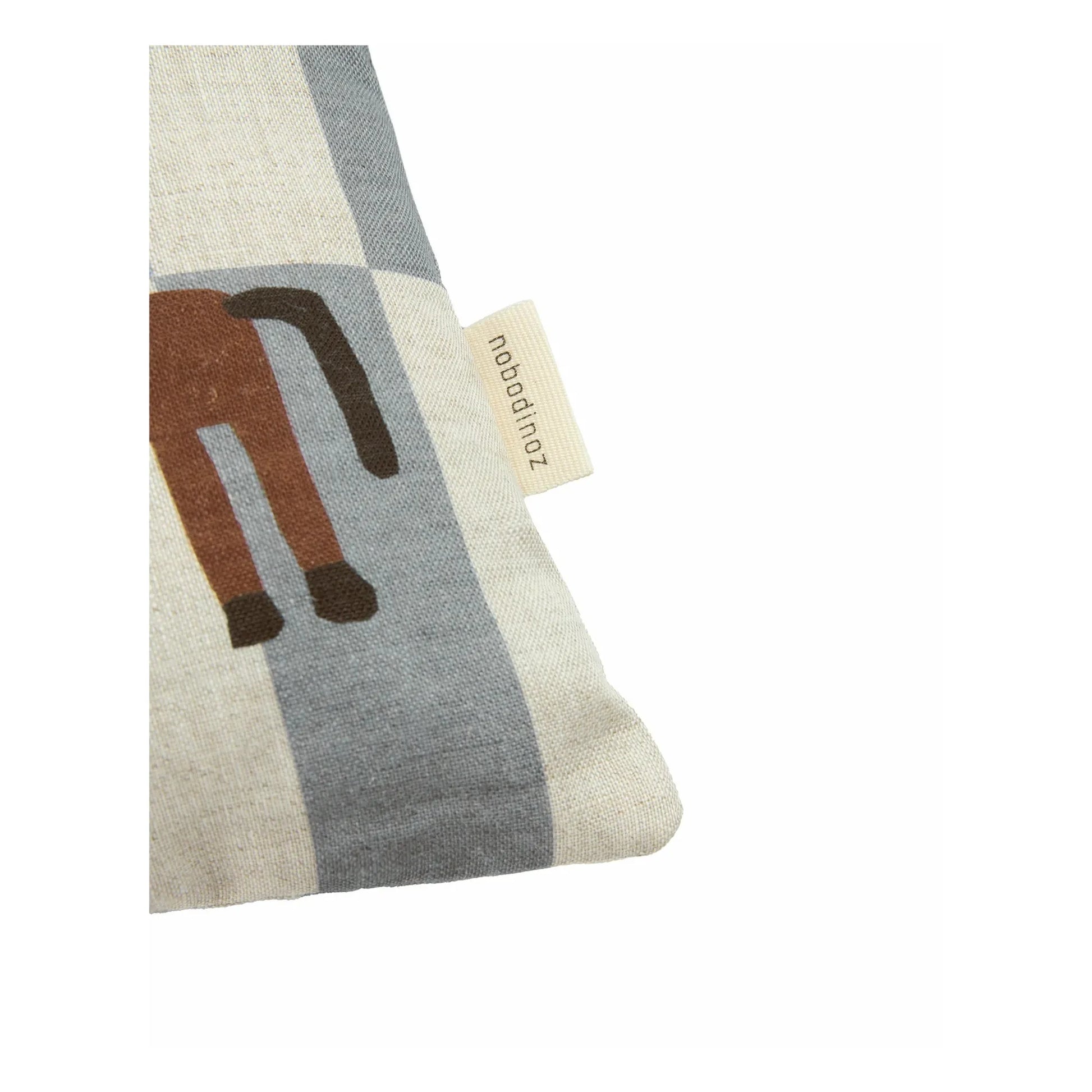 Nobodinoz - Cheval Vibes rectangular cushion - French linen | Blue