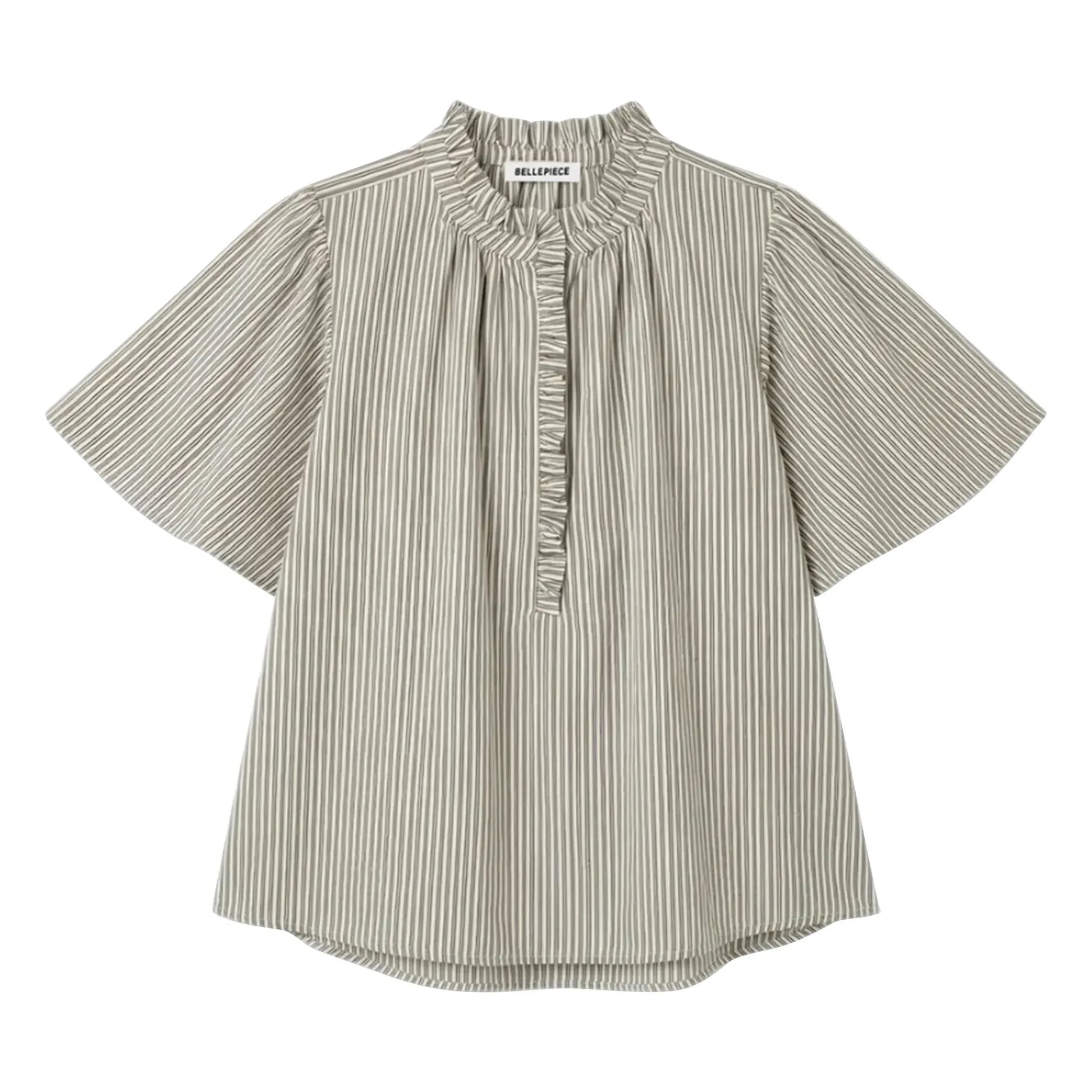 BELLEPIECE - Seville Stripes Blouse | Green
