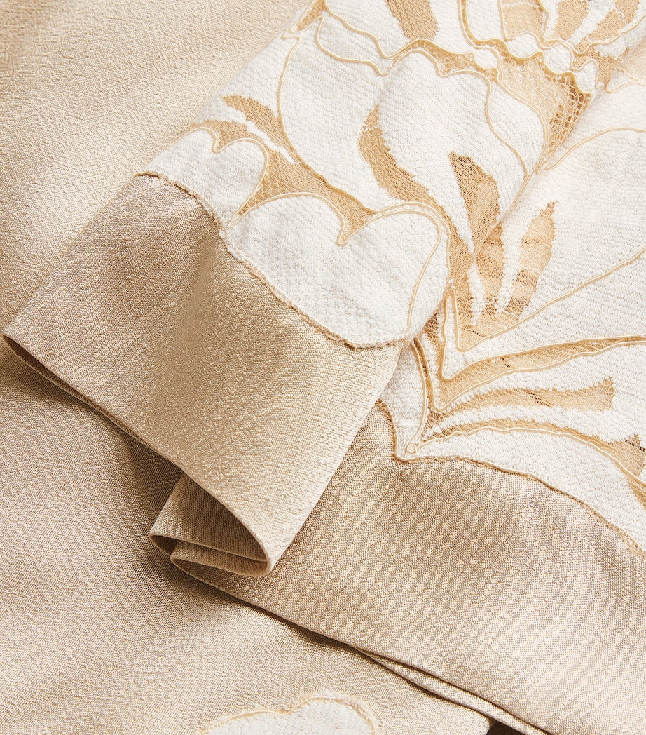 Satin Embellished Dalia Robe (XS/S) BEIGE