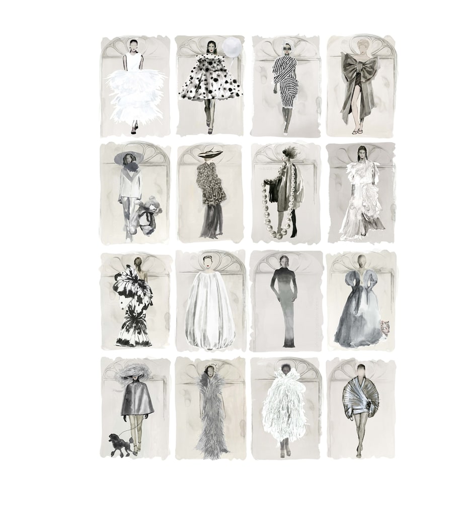 Cole & Son x Harrods Interior Design 175 Anniversary Edition Couture Carousel Window Wallpaper - Monochrome Pearl