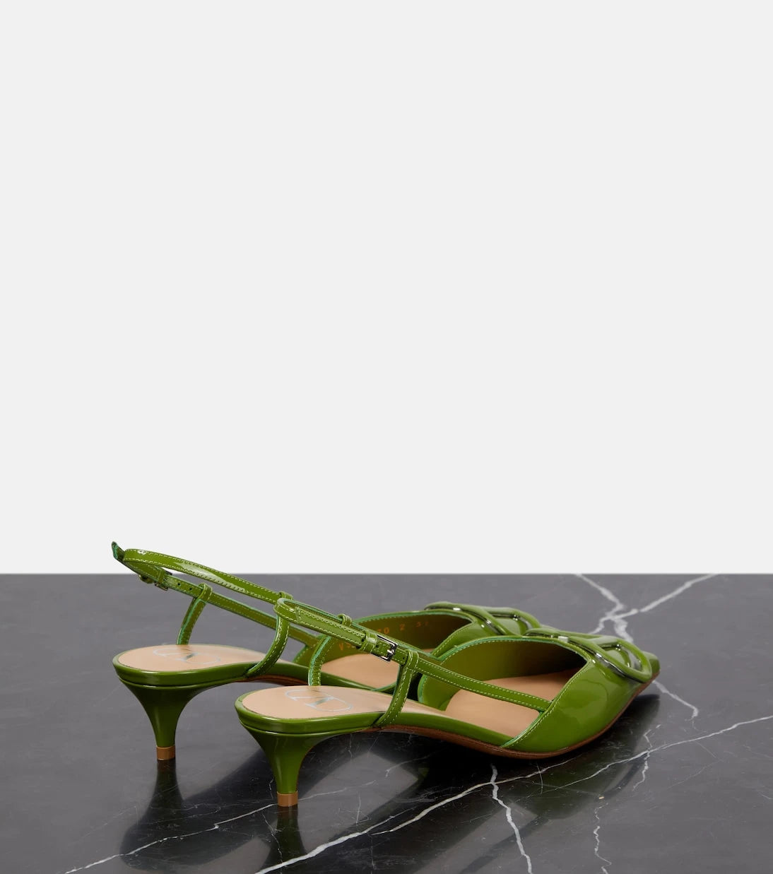 Valentino Garavani - VLogo patent leather slingback pumps