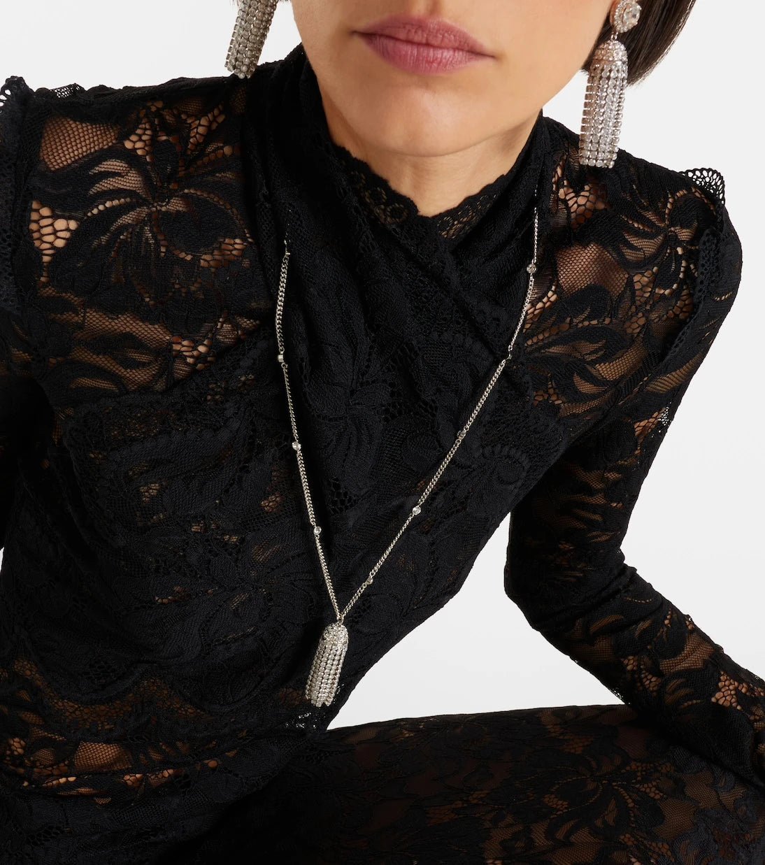 Rabanne - Crystal-embellished pendant necklace