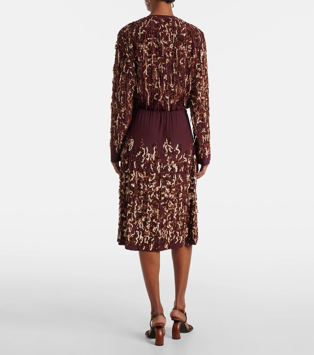 Dries Van Noten - Sequined silk midi skirt