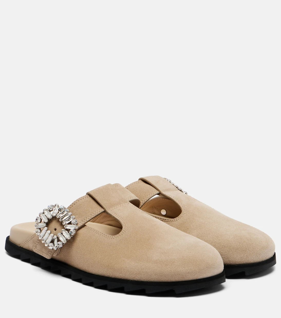 Roger Vivier - Slidy Viv' embellished suede mules