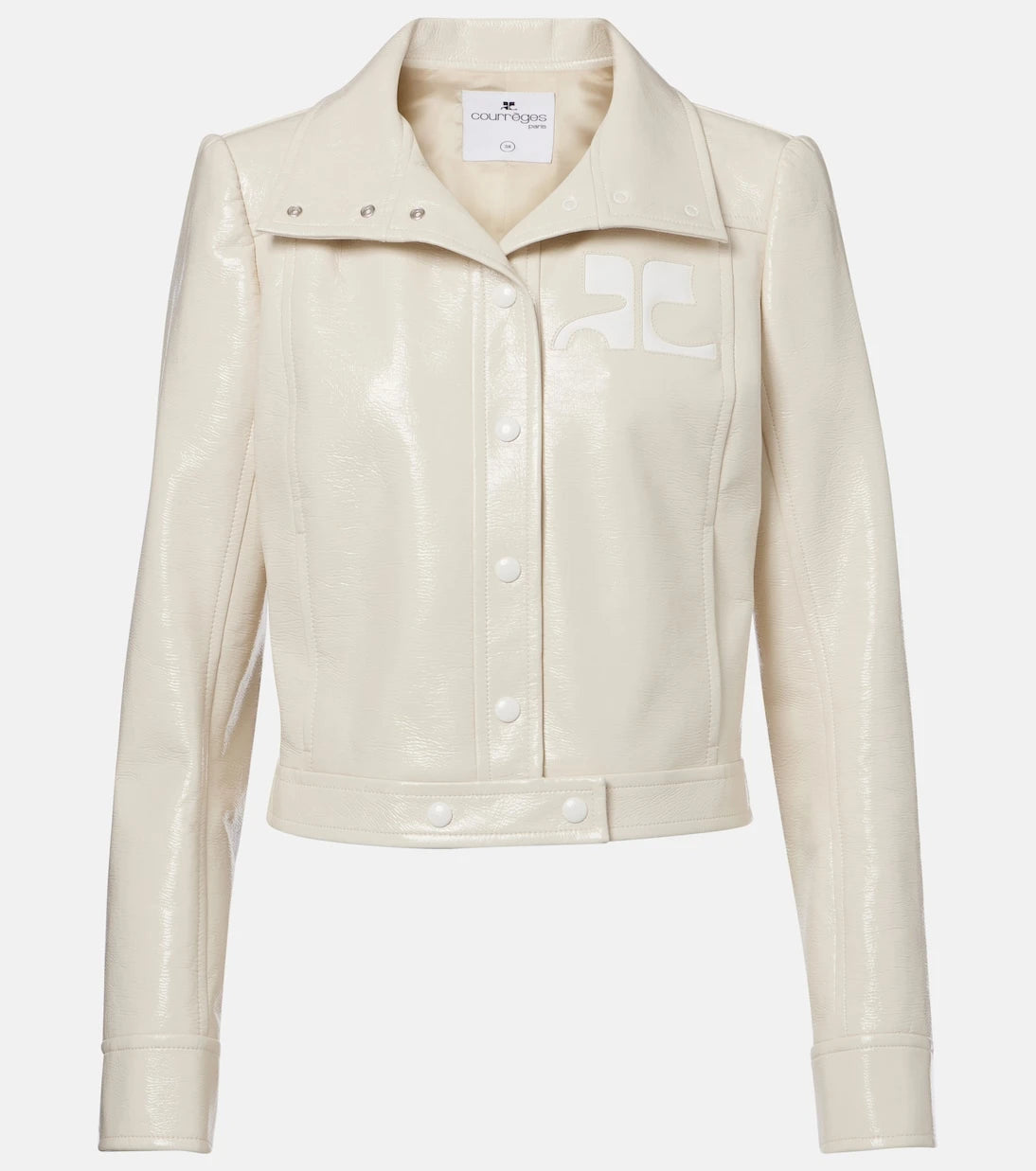 Courrèges - Logo faux leather jacket