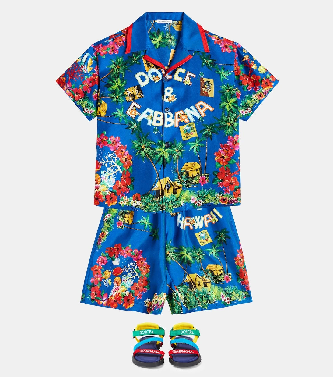 Dolce&Gabbana Kids - شورت برمودا حريري مطبوع