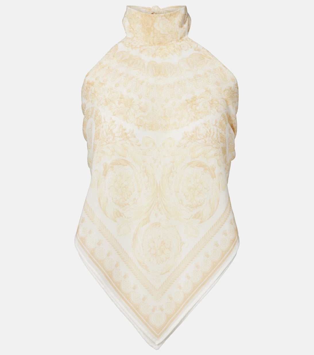 Versace - Printed halterneck georgette top