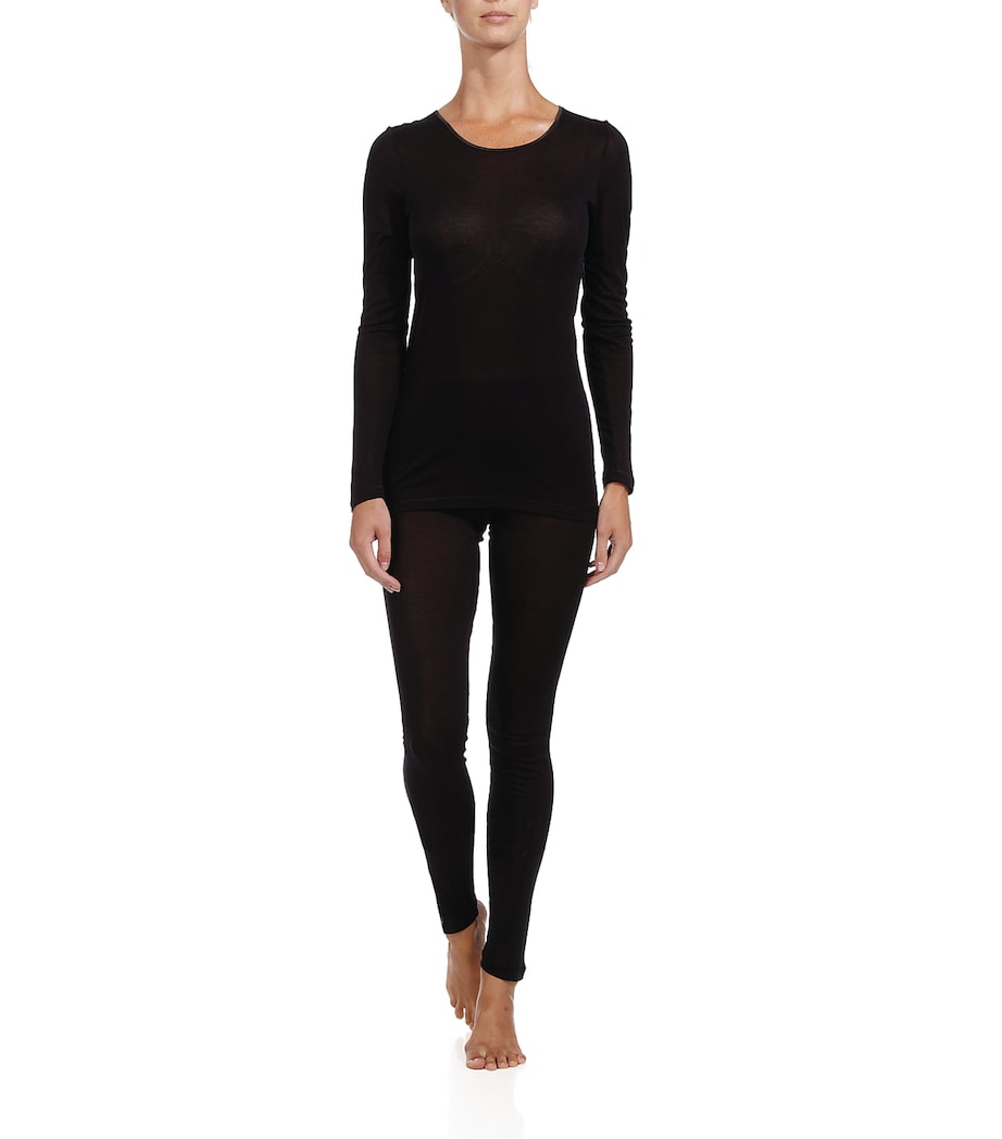 Hanro Black Pure Silk Leggings