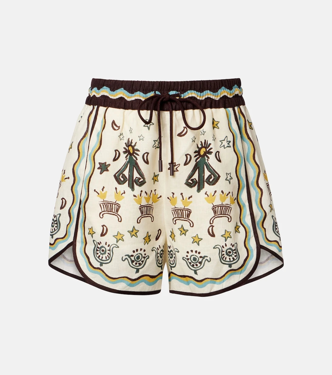 Alémais - Sun Dancer printed linen shorts