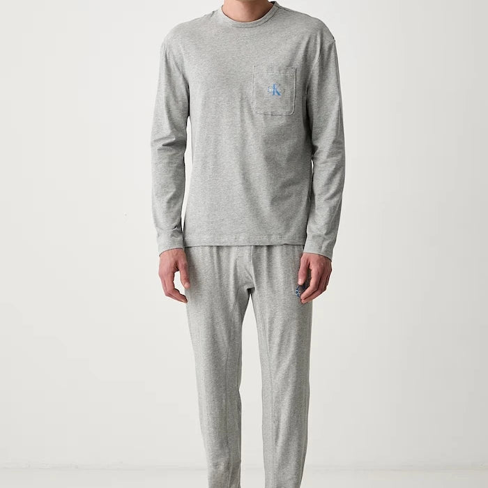 Calvin Klein Underwear iki parçalı erkek pamuklu elastanlı pijama
