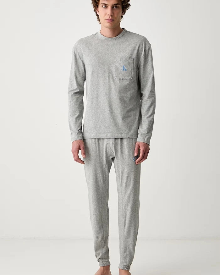Calvin Klein Underwear iki parçalı erkek pamuklu elastanlı pijama