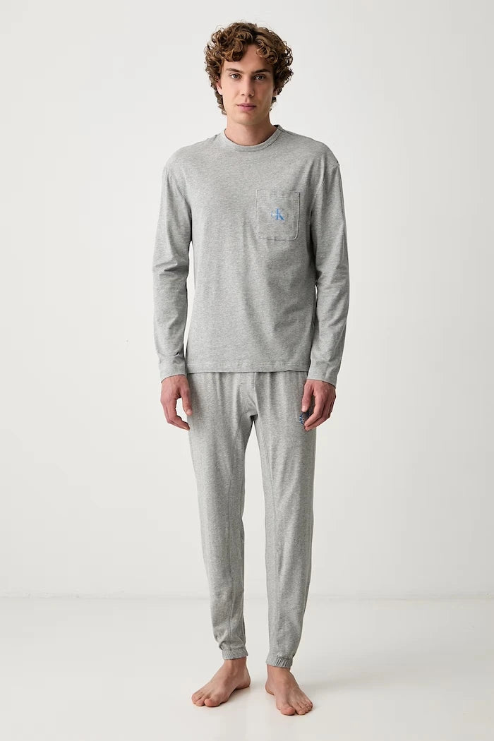 Calvin Klein Underwear iki parçalı erkek pamuklu elastanlı pijama