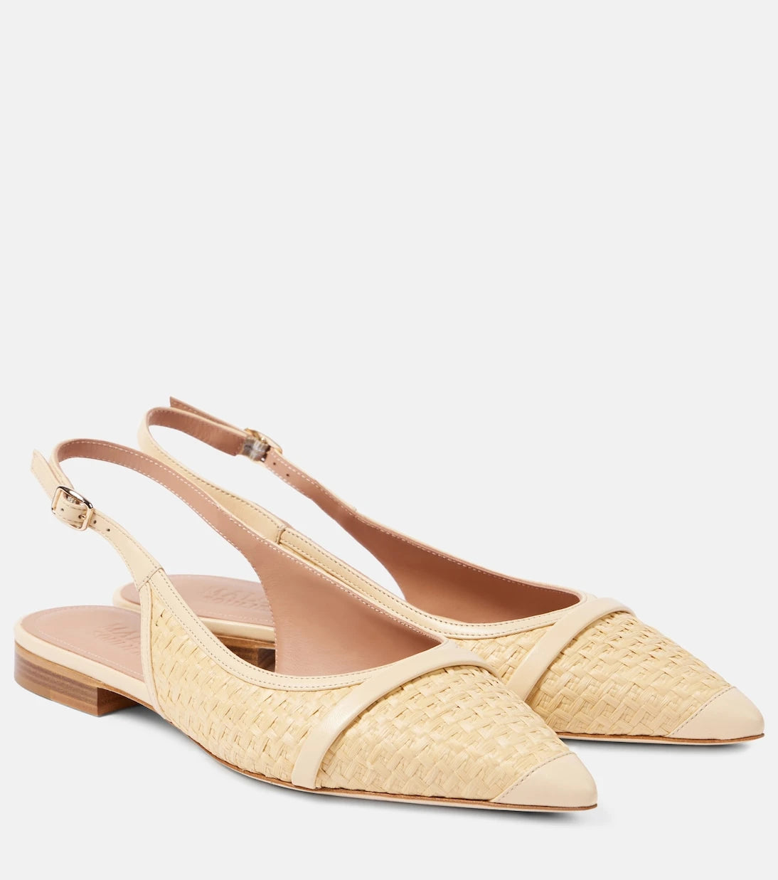 مالون سولييه - حذاء باليه جاما رافيا مسطّح ذو كعب مفتوح وحزام خلفي