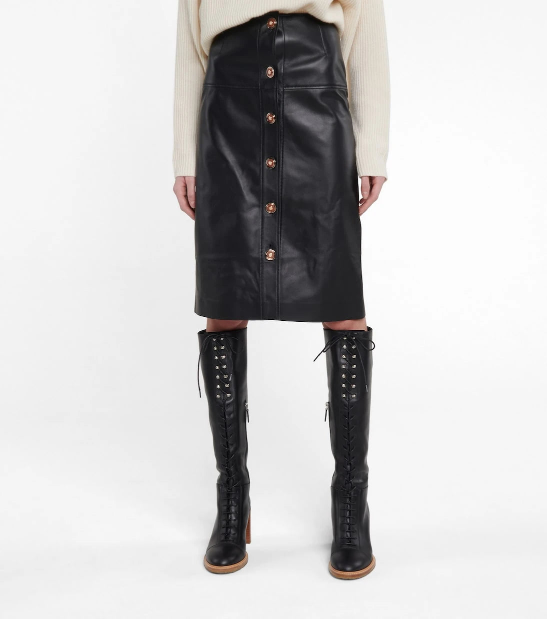Gabriela Hearst - Anna leather midi skirt