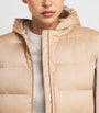 Beige Padded Hooded Gilet
