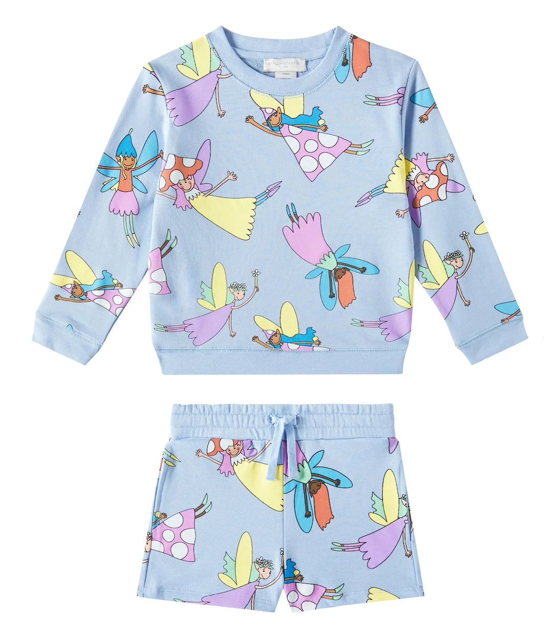 Stella McCartney Kids - طقم سويت شيرت وشورت من القطن