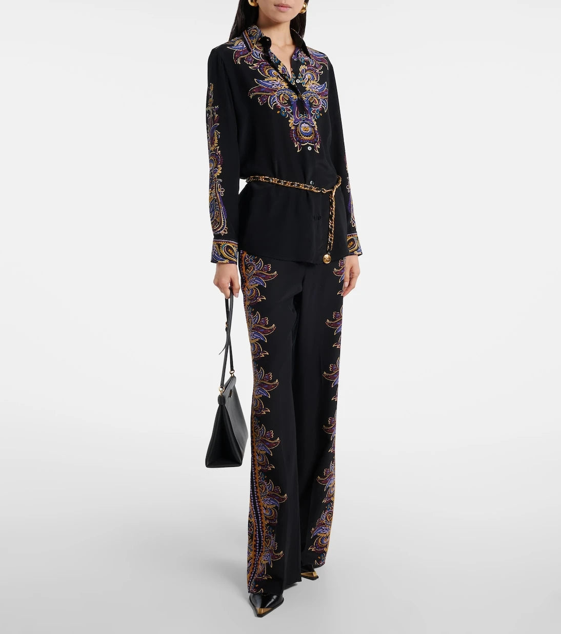 Etro - Paisley silk wide-leg pants