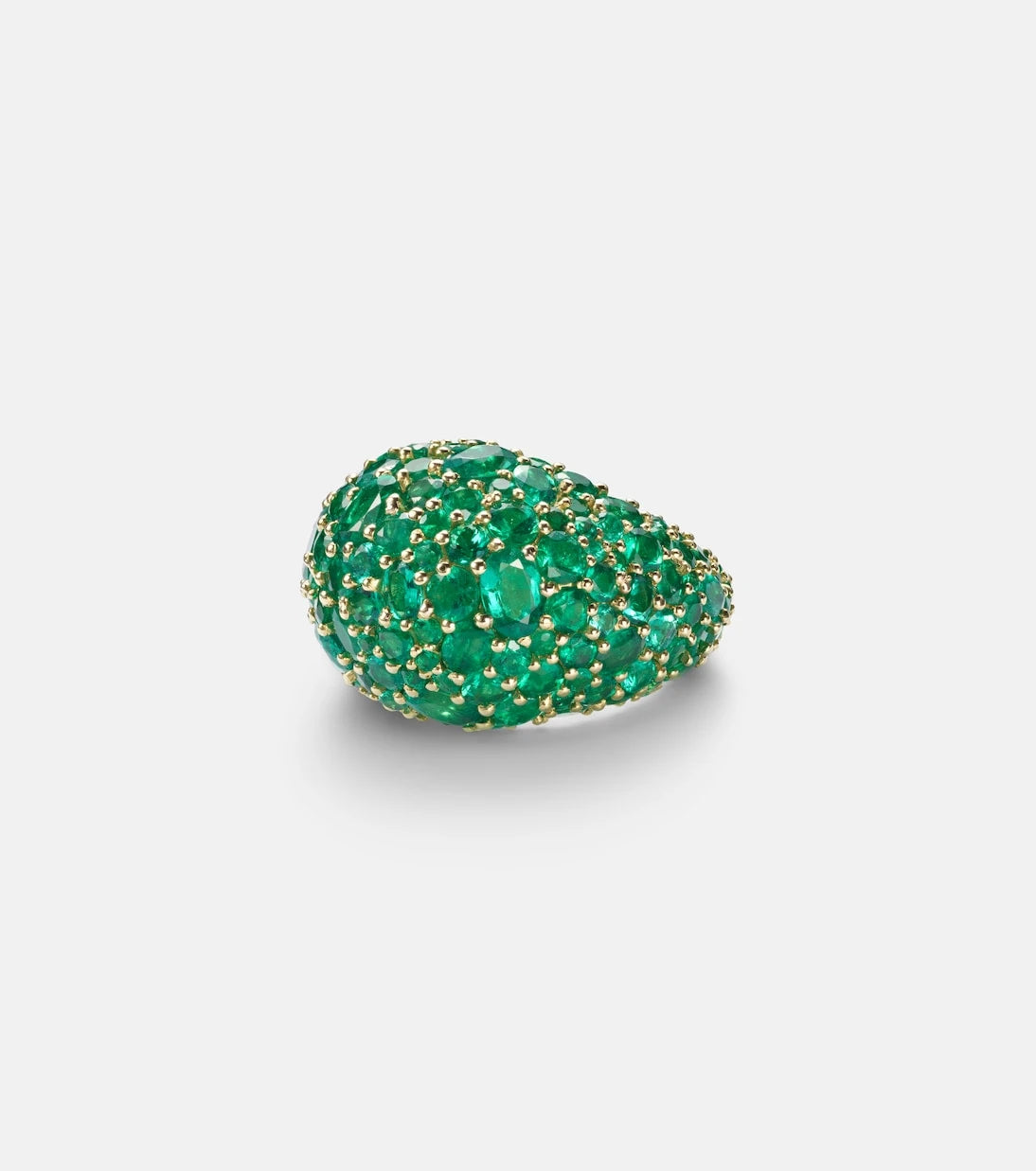 Octavia Elizabeth - Earth Dome 18kt gold ring with emeralds