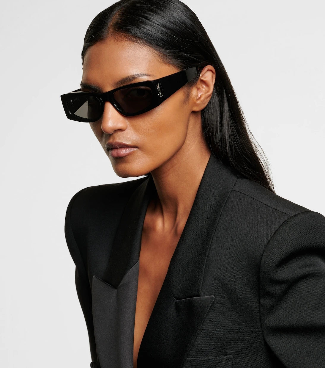 Saint Laurent - Monogram rectangular sunglasses