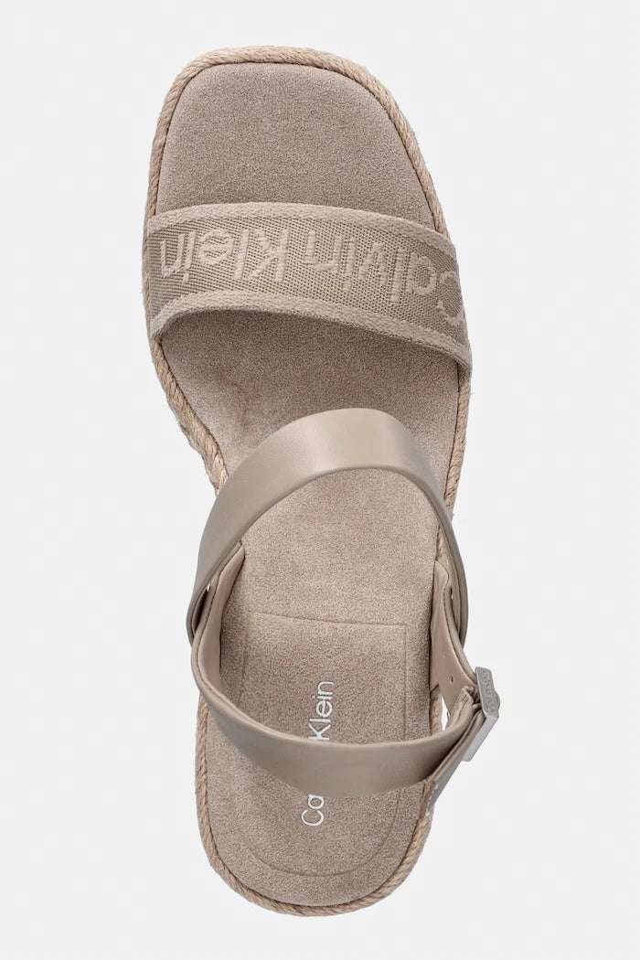 Calvin Klein eğimli platformlu sandaletler WEDGE ESPAD 70 WEBBING LTH