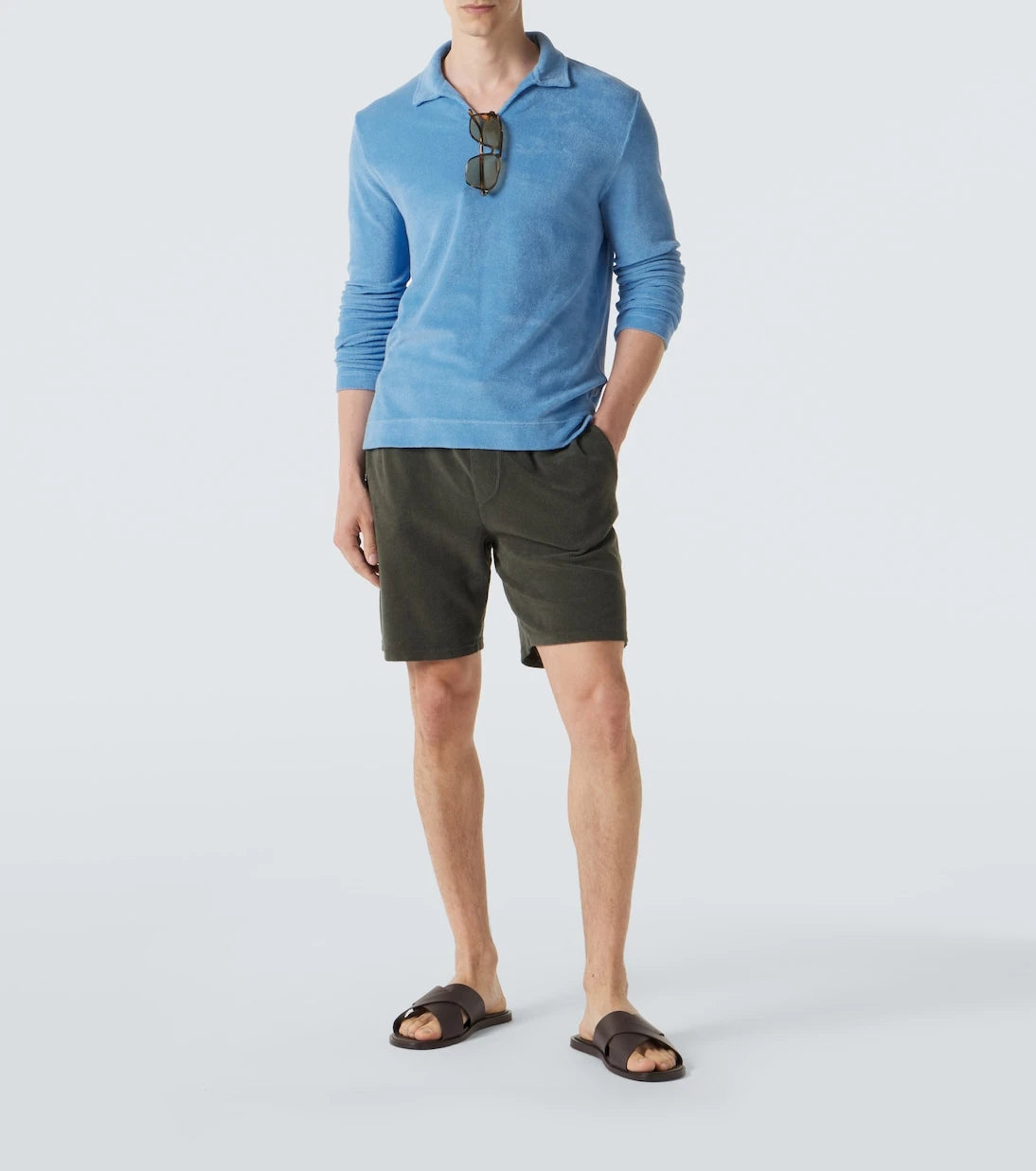 Fedeli - Cotton terry polo shirt