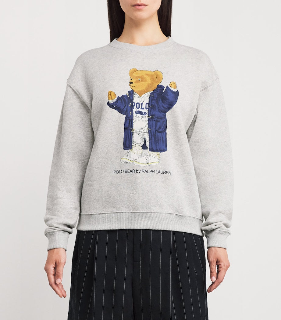 Grey Cotton-Blend Polo Bear Sweatshirt