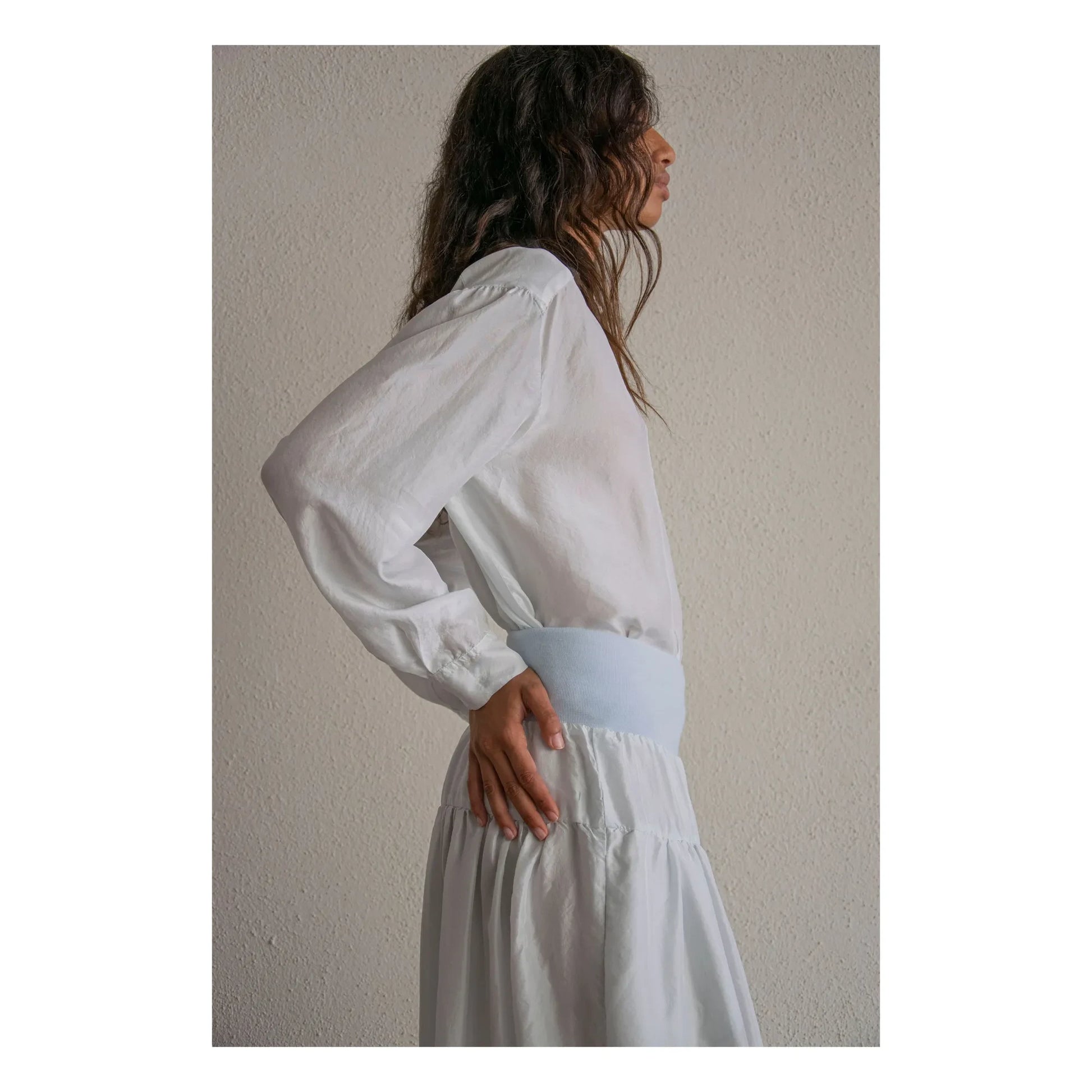 THEAVANT - Silk Pongee Man Shirt | Light Blue