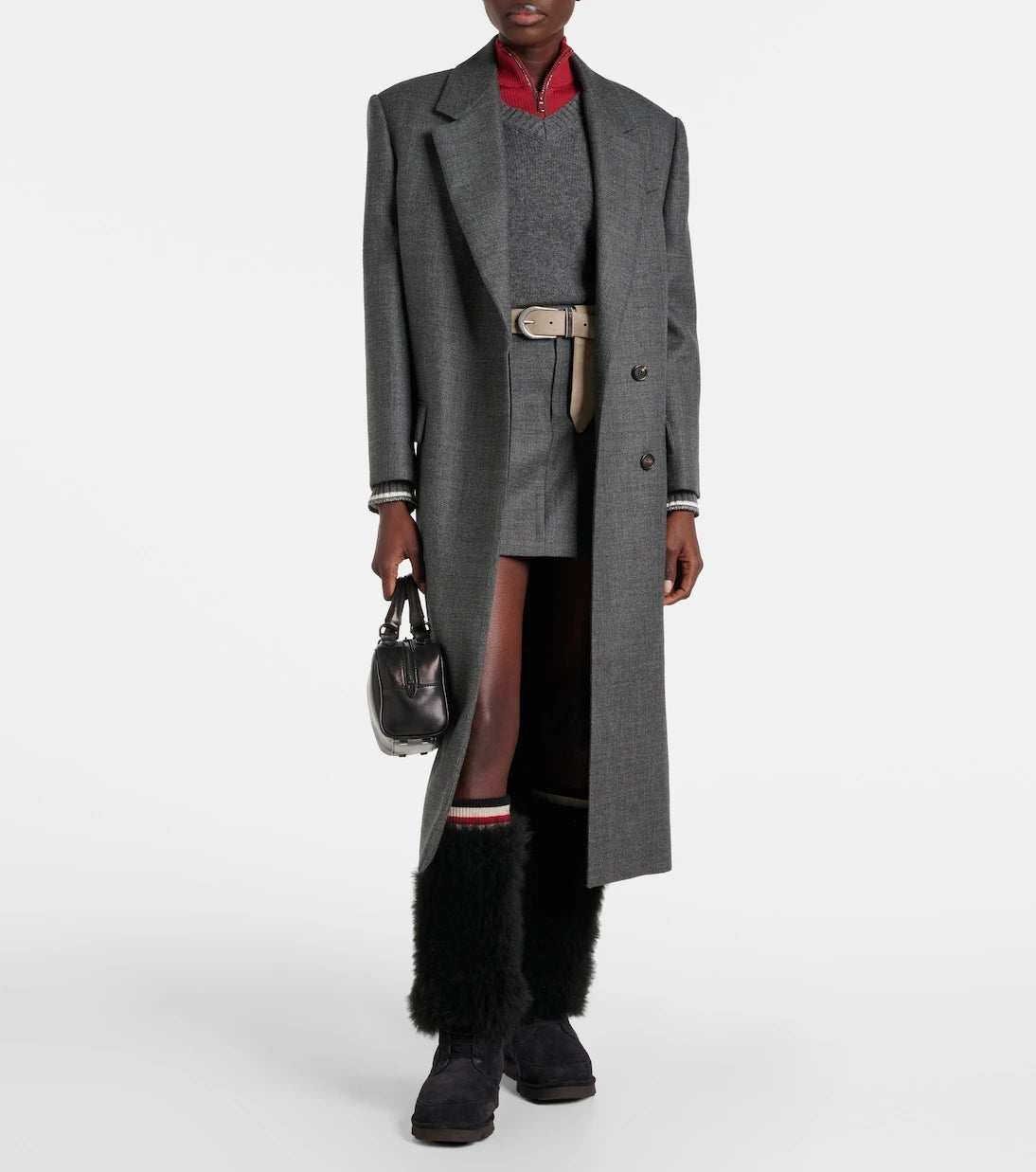 Brunello Cucinelli - Mountain shearling-trimmed suede knee-high boots