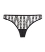 Coco De Mer Black Velvet-Lace Kiana Skirted Thong