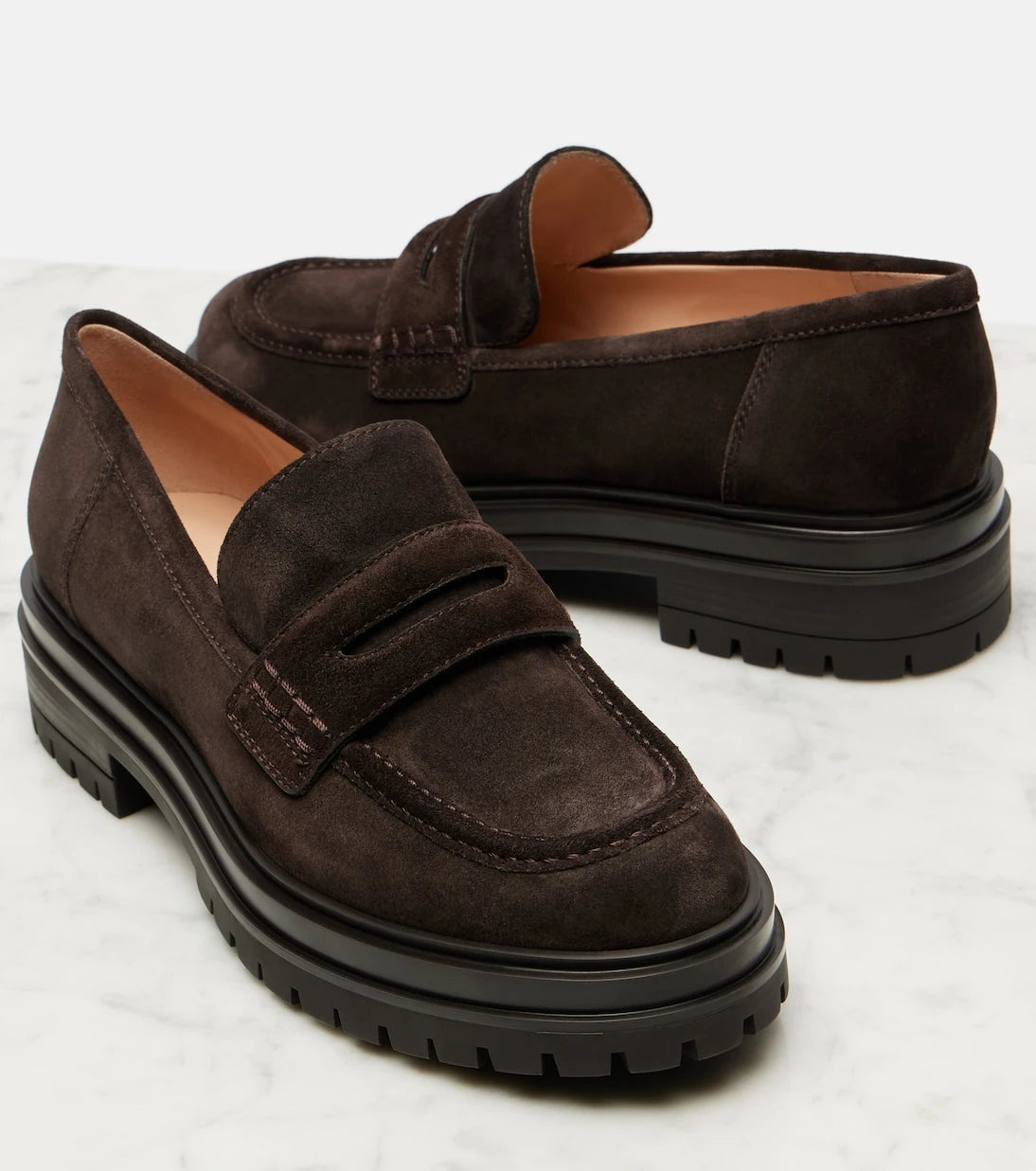 Gianvito Rossi - Davis suede penny loafers