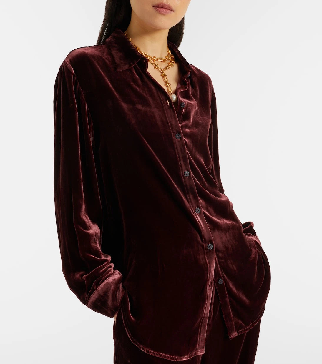 Asceno - London velvet shirt