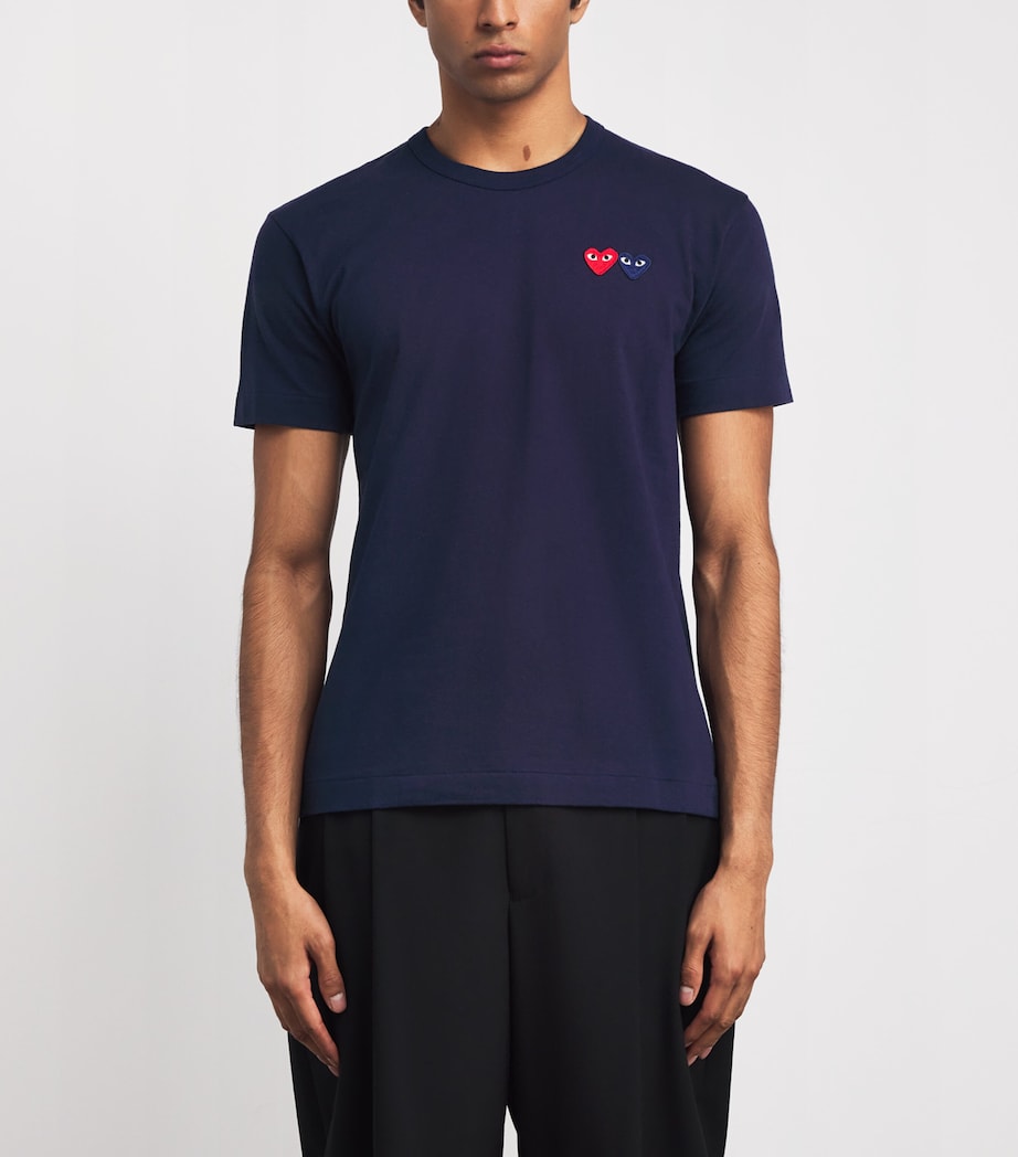 Comme Des Garçons Play Embroidered Double-Heart T-Shirt
