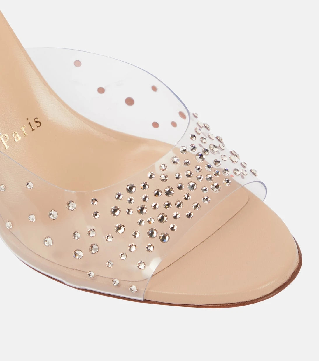 Christian Louboutin - حذاء ميول Nudes Degramule مزين بالترتر
