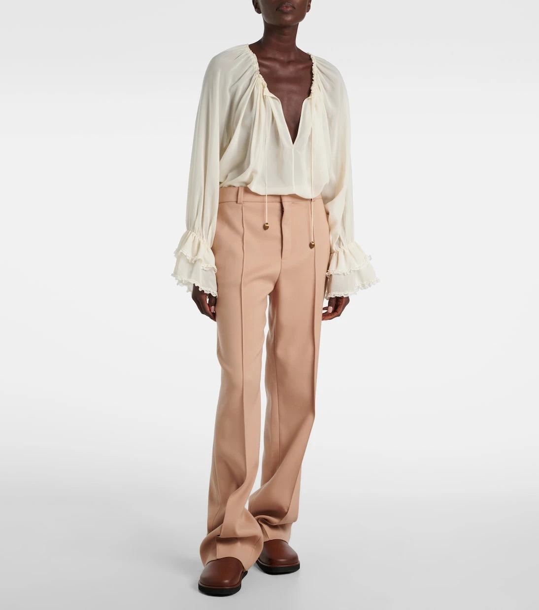 Chloé - Nil shearling-lined leather mules
