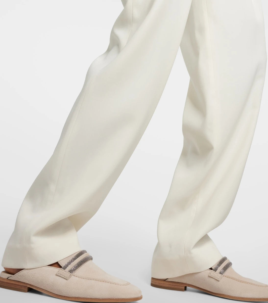 Brunello Cucinelli - High-rise gabardine wide-leg pants