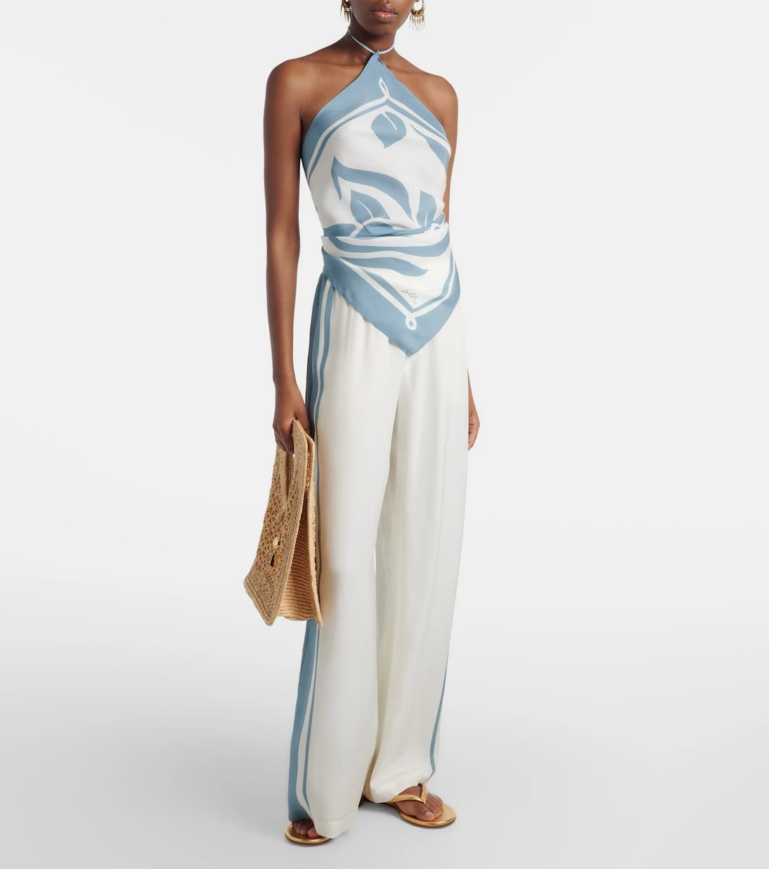 SIR - Lilou halterneck silk top
