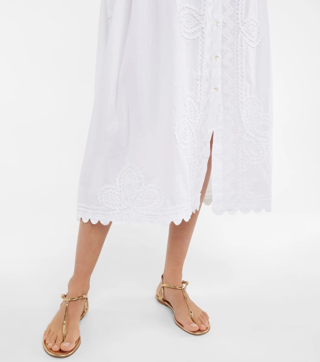 Juliet Dunn - Embroidered cotton midi dress