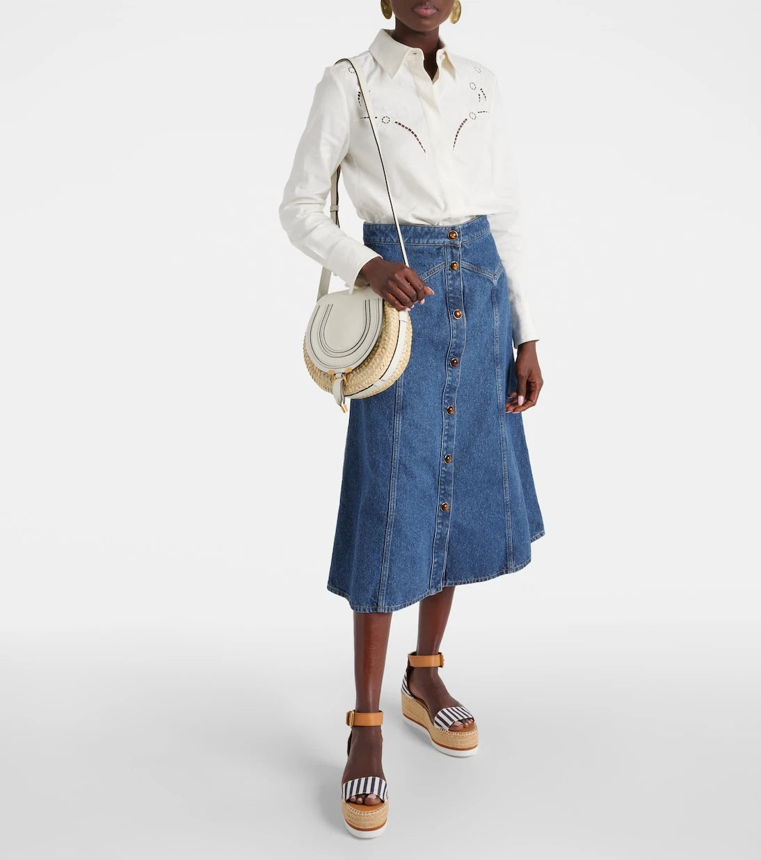 See By Chloé - Glyn striped espadrille wedges