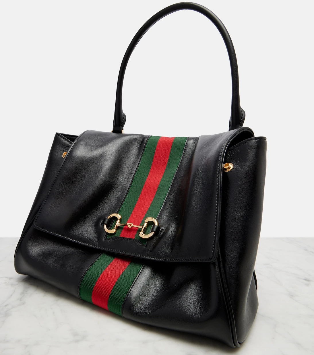 Gucci - حقيبة توت متوسطة من الجلد طراز Paparazzo