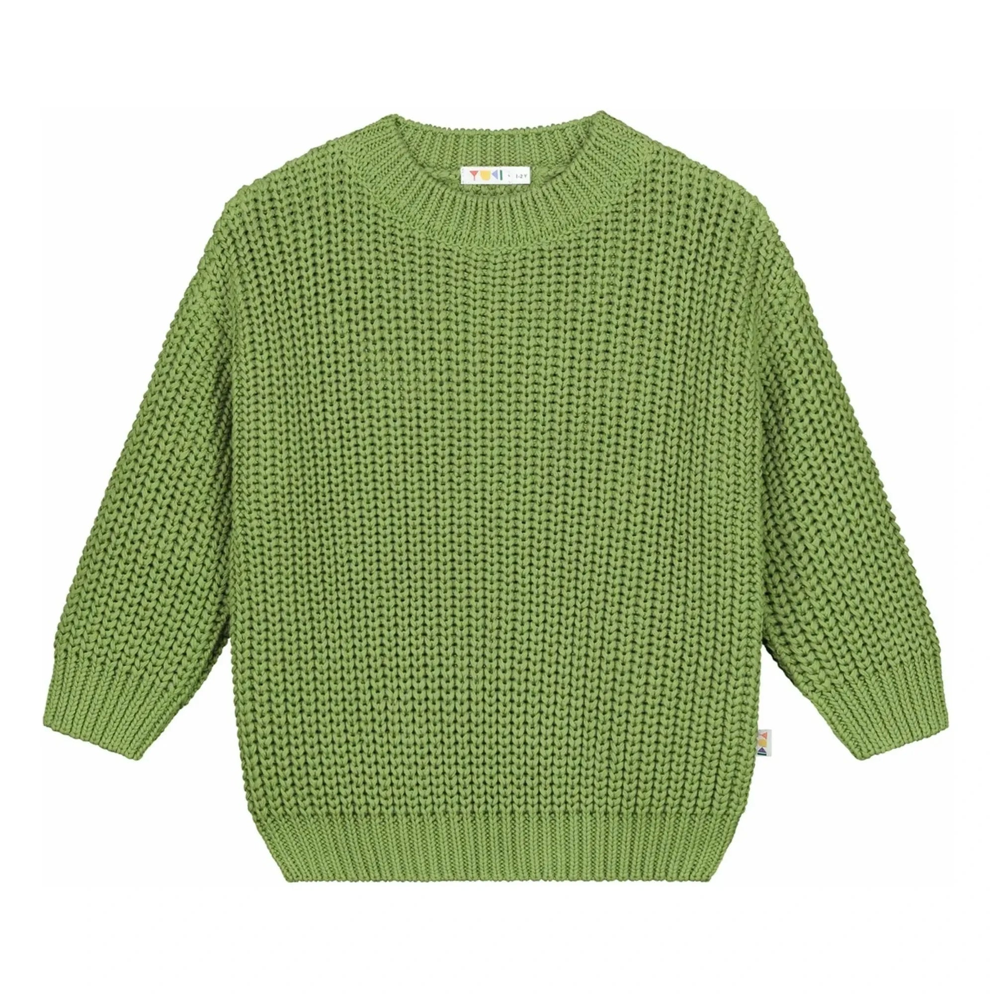 Yuki - Organic Cotton Chunky Sweater | Olive