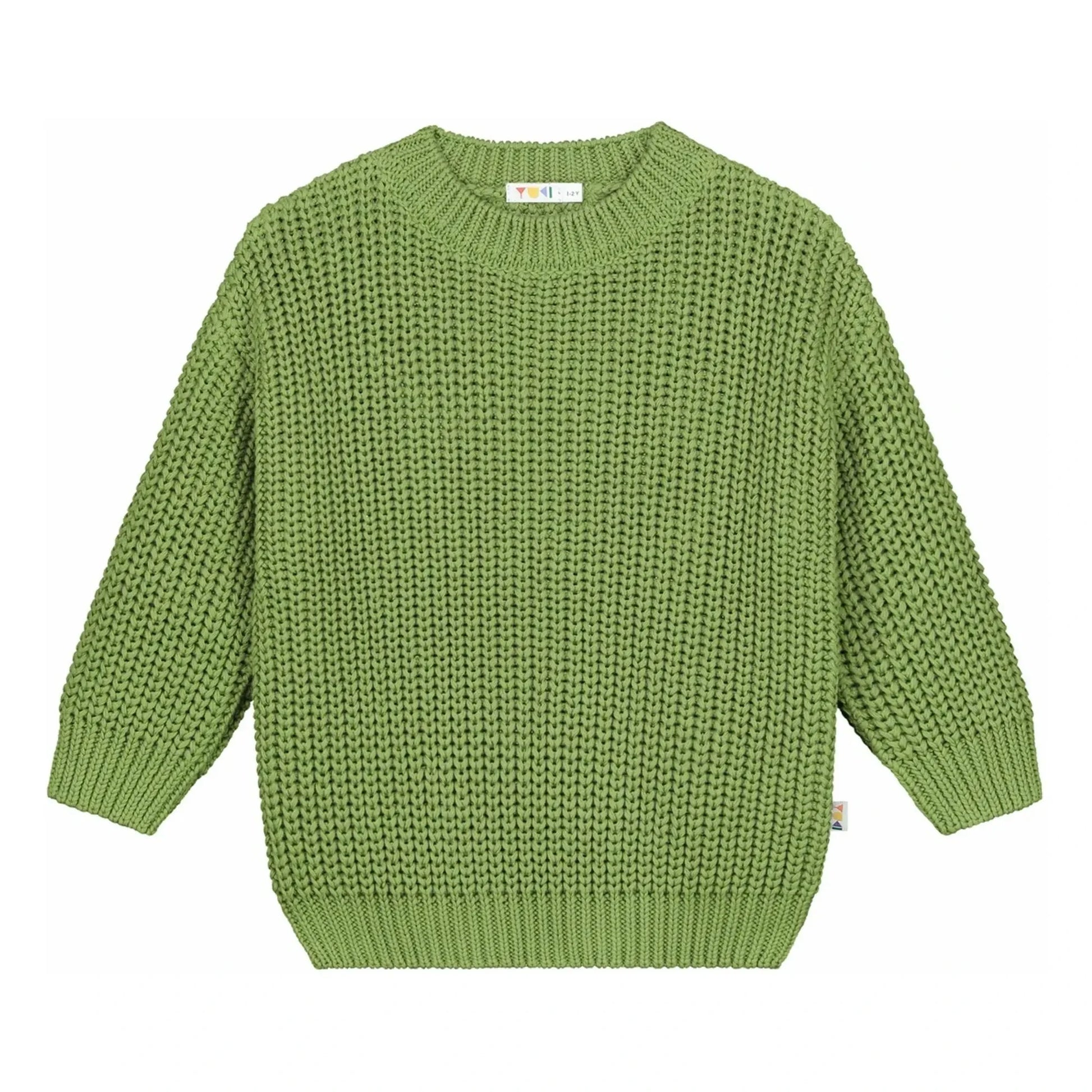 Yuki - Organic Cotton Chunky Sweater | Olive