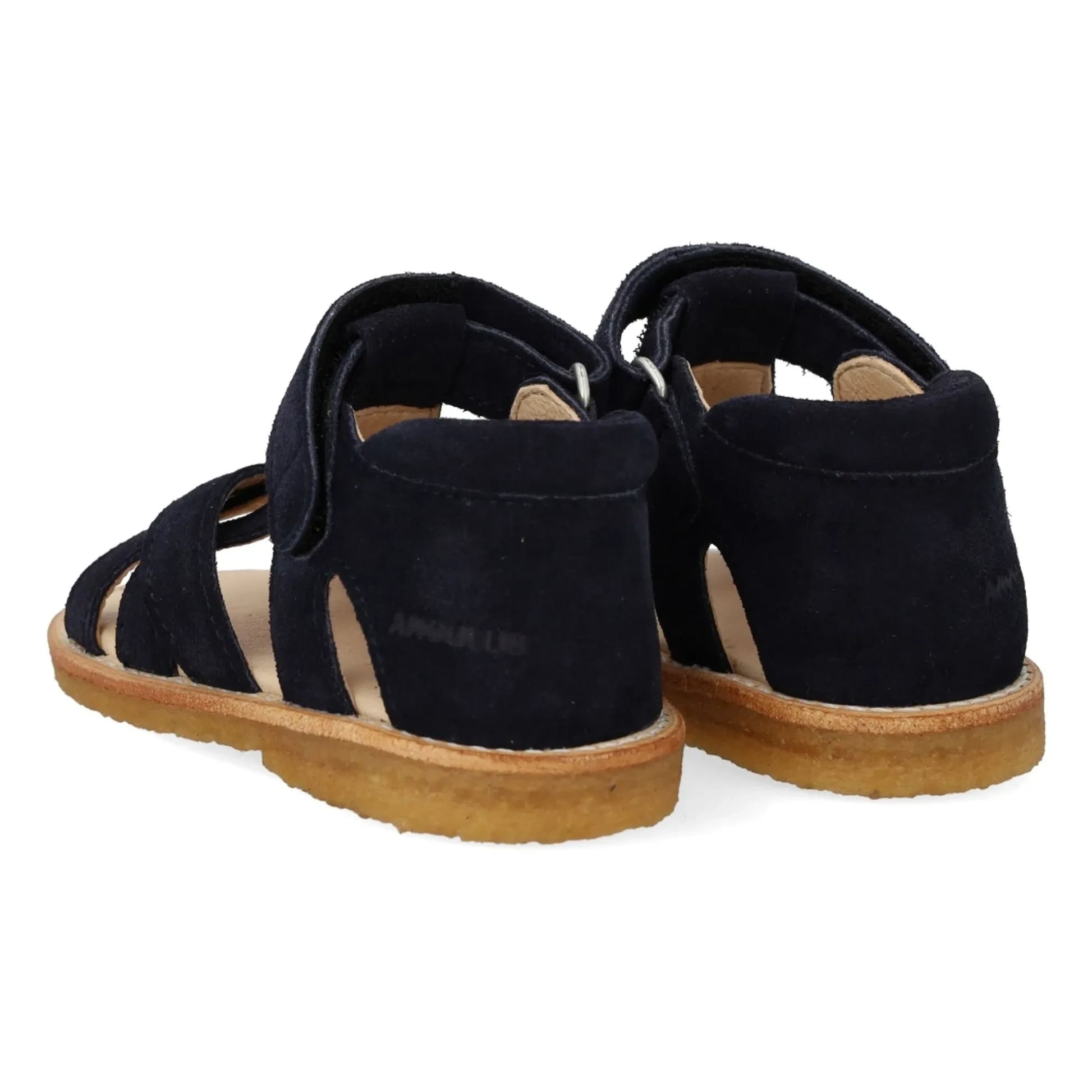 Angulus - Suede Crossover Sandals | Navy blue