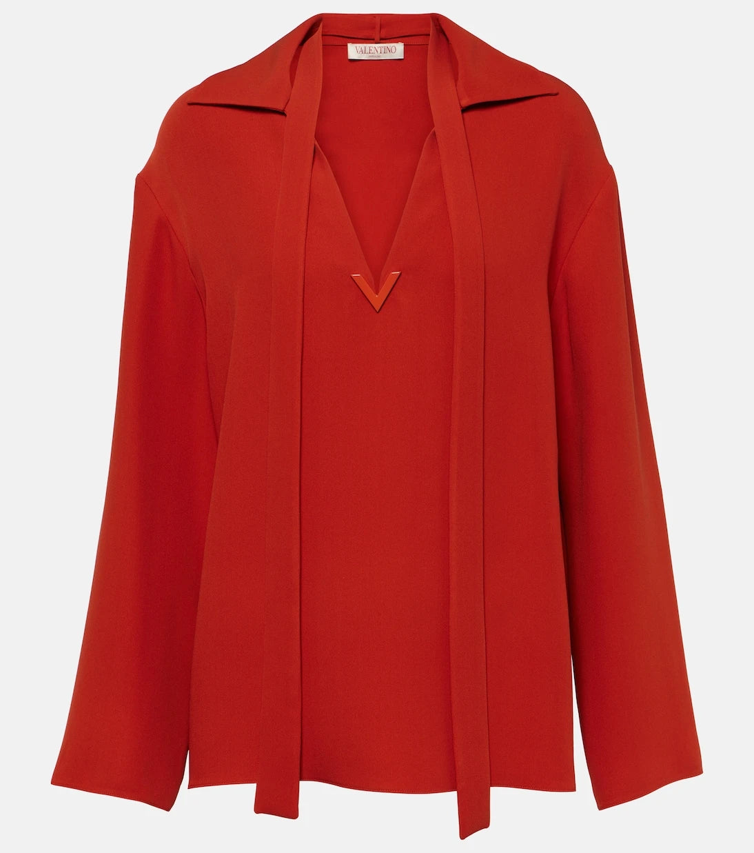 Valentino - Tie-neck silk blouse