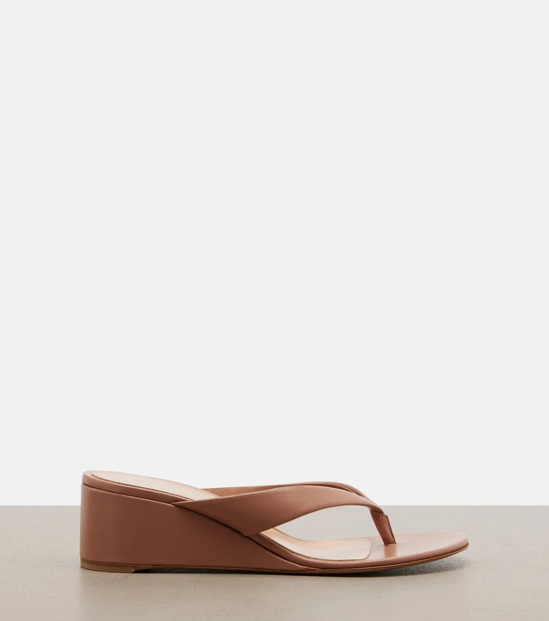 Gianvito Rossi - Leather wedge thong sandals